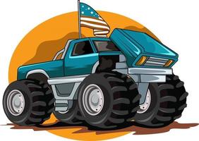 amerikanischer Monstertruck-Illustrationsvektor vektor