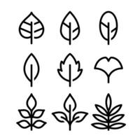 Blätter Gliederung schwarz Symbol vektor