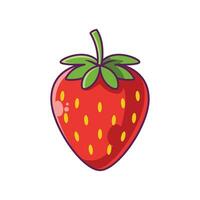 jordgubb frukt tecknad serie vektor illustration design. frukt premie illustration isolerat.