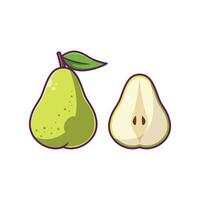 päron frukt tecknad serie vektor illustration design. frukt premie illustration isolerat.