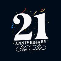 21 årsdag lyxig gyllene Färg 21 år årsdag firande logotyp design mall vektor