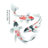 abstrakt von traditionell asiatisch Koi Fisch. Gradient. Vektor Illustration