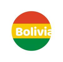 Bolivien Land Name Vektor Beschriftung mit National Flagge Farbe.
