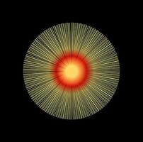das Sonne Vektor Symbol mit Licht.