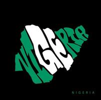 Nigeria Karte Typografie mit National Flagge Farbe. vektor