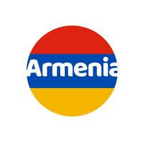 Armenien Land Beschriftung Kunst mit Flagge Farbe. vektor