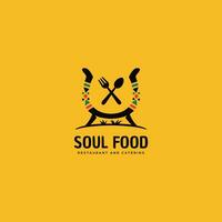 Seele Essen Küche und Gastronomie Geschäft Logo Vorlage von ethnisch afrikanisch amerikanisch kulturell Essen und Restaurant Logo mit heiß Topf und afrikanisch Muster Dekoration vektor