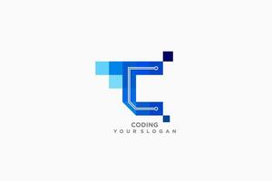 ein Logo zum ein Unternehmen Das ist namens Codierung Ihre Logo vektor