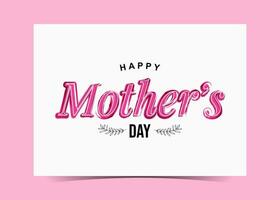 Lycklig mödrar dag kort med rosa bakgrund vektor