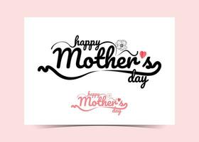 glücklich Mütter Tag Text auf Rosa Hintergrund vektor