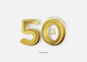 50 .. Jahrestag golden Jahrestag Logo Design vektor