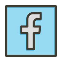 Facebook Vektor dick Linie gefüllt Farben Symbol zum persönlich und kommerziell verwenden.