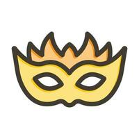 Karneval Maske Vektor dick Linie gefüllt Farben Symbol zum persönlich und kommerziell verwenden.