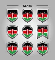 kenya nationell emblem flagga och lyx skydda vektor