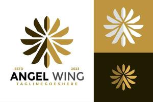 Brief ein Engel Flügel Logo Design Vektor Symbol Symbol Illustration