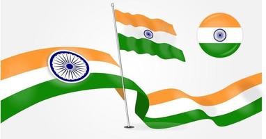indisk flagga vektorbild vektor