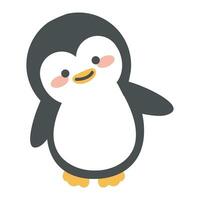 söt förtjusande pingvin tecknad serie klotter vektor