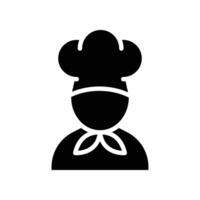 Koch Symbol, kochen, Logo, solide Stil. Koch im ein Kochen Hut. Küche und Restaurant Portion Konzept zum Themen mögen Gastronomie Essen Service. Vektor Illustration. Design auf Weiß Hintergrund. eps 10