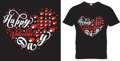 typografi vektor t-shirt design. Lycklig valentine dag