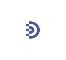 d brev mark tech logotyp design vektor