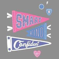 flickaktigt t-shirt design smart snäll självsäker vektor