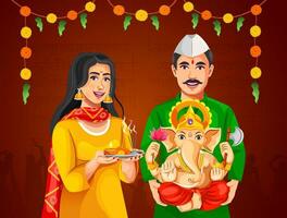 glücklich Ganesh Chaturthi Festival Feier Hintergrund vektor