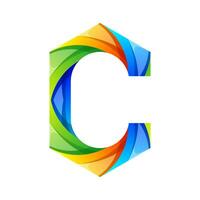bunt Brief c Symbol Logo Design vektor