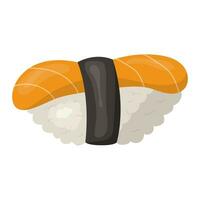sushi med lax. vektor illustration på en vit fonem.