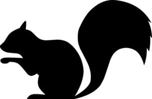 Eichhörnchen isst Eichel Silhouette Symbol Vektor Illustration. einfach Eichhörnchen Symbol zum fallen Jahreszeit Design. Herbst Grafik Ressource zum Symbol, Zeichen, Symbol oder Dekoration. Silhouette von Eichhörnchen und Eichel