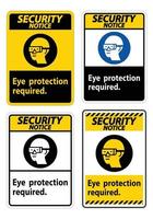 Sicherheitshinweis Zeichen Augenschutz erforderlich Symbol auf weißem Hintergrund isolieren vektor