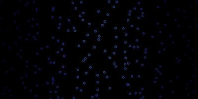 mörkblå vektorbakgrund med små och stora stjärnor. vektor