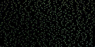 dunkelgrüner, gelber Vektorhintergrund mit kleinen und großen Sternen. vektor
