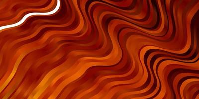 ljus orange vektor mönster med böjda linjer.
