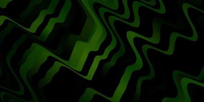 dunkelgrüner Vektorhintergrund mit gekrümmten Linien. vektor