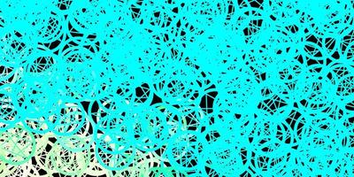 mörkblå, grön vektorbakgrund med mysteriesymboler. vektor