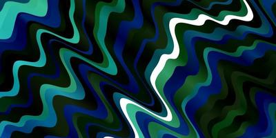 hellblaue, grüne Vektorschablone mit gekrümmten Linien. vektor