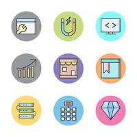 Satz von Vector SEO Search Engine Optimization Icons