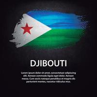 Dschibuti Flaggenpinsel vektor