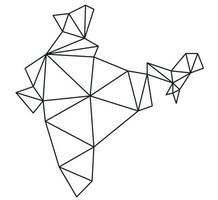 polygonale Indien-Vektorweltkarte auf weißem Hintergrund. vektor