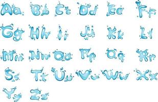 alphabet wasser buchstabe a - z vektor