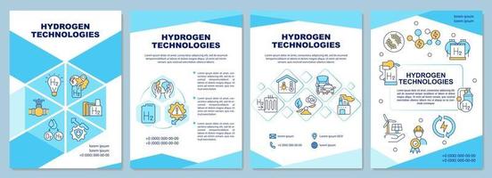 Broschürenvorlage für Wasserstofftechnologien. Energiewirtschaft. Flyer, Broschüre, Broschürendruck, Cover-Design mit linearen Symbolen. Vektorlayouts für Präsentationen, Geschäftsberichte, Anzeigenseiten vektor