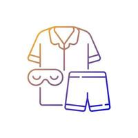 Pyjama-Gradienten-linearer Vektor-Symbol. Unisex-Pyjamas und Brillen. Hose und Hemd zum Schlafen. alltägliche Nachtwäsche. dünne Linie Farbsymbole. Piktogramm im modernen Stil. Vektor isolierte Umrisszeichnung