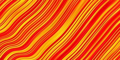 ljusröd, gul vektorbakgrund med böjda linjer. vektor