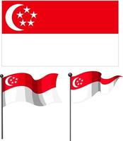 Flagge von Singapur in verschiedenen Formen isoliert vektor