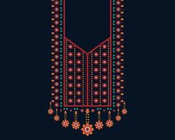 geometrisches ethnisches orientalisches Muster. Halskettenstickdesign für Textilien, Modefrauen, Hintergrund, Tapeten, Kleidung und Verpackung. Vektor-Illustration. vektor