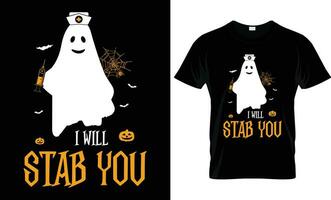 halloween t-shirt design gåva mall vektor