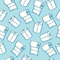 Kinder Freihandzeichnung von Toilettenpapierrollen nahtlose Hintergrundmuster vektor