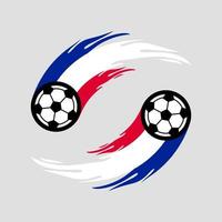 fotboll eller fotboll med eldsvans i franska flaggan. vektor