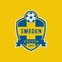 Schweden Flagge Meisterschaft Fußball Wappen. vektor