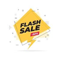 flash försäljning trendig platt geometrisk banner. flash-försäljningsetikett i memphis designstil. vektor